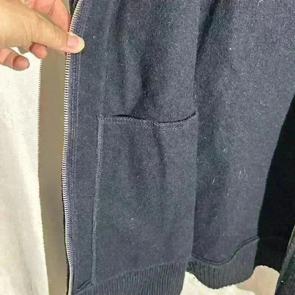 The Original Ben Sherman Men's Black Wool Blend Zip Up Sweater Jacket Size M - Picture 9 of 12